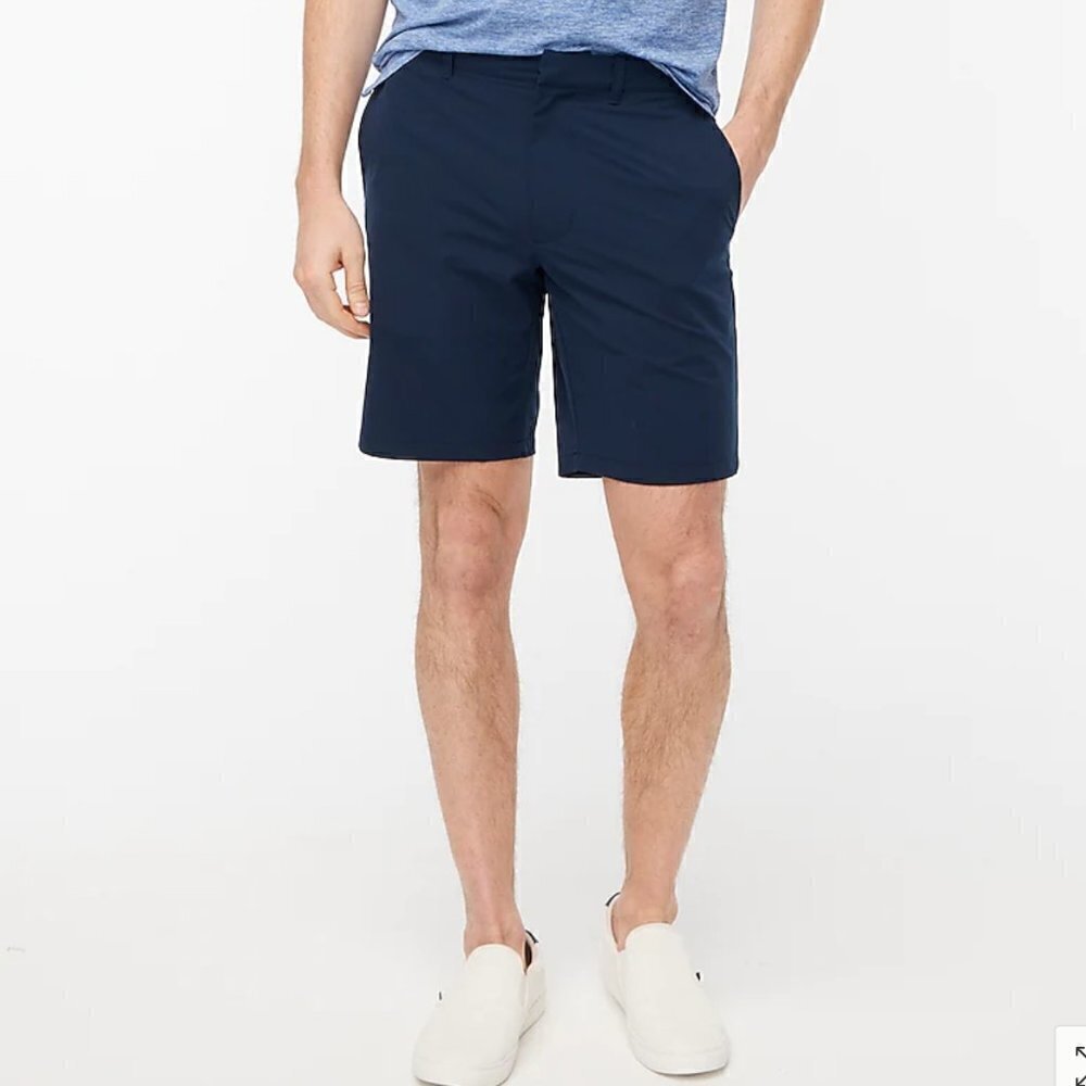 J. Crew Factory Men's Size 35 Waist Gramercy Chino Shorts Navy Blue 100% Cotton